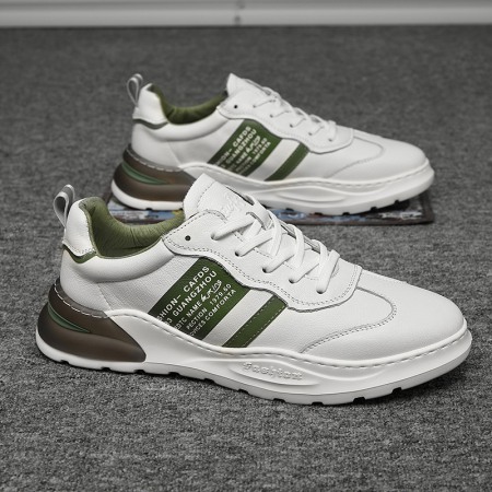 Men's Leather White New Autumn Casual Trend Sports Shoes